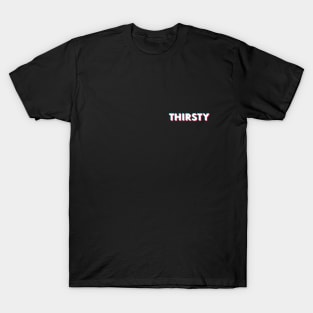 Thirsty Glitch White Small Logo T-Shirt